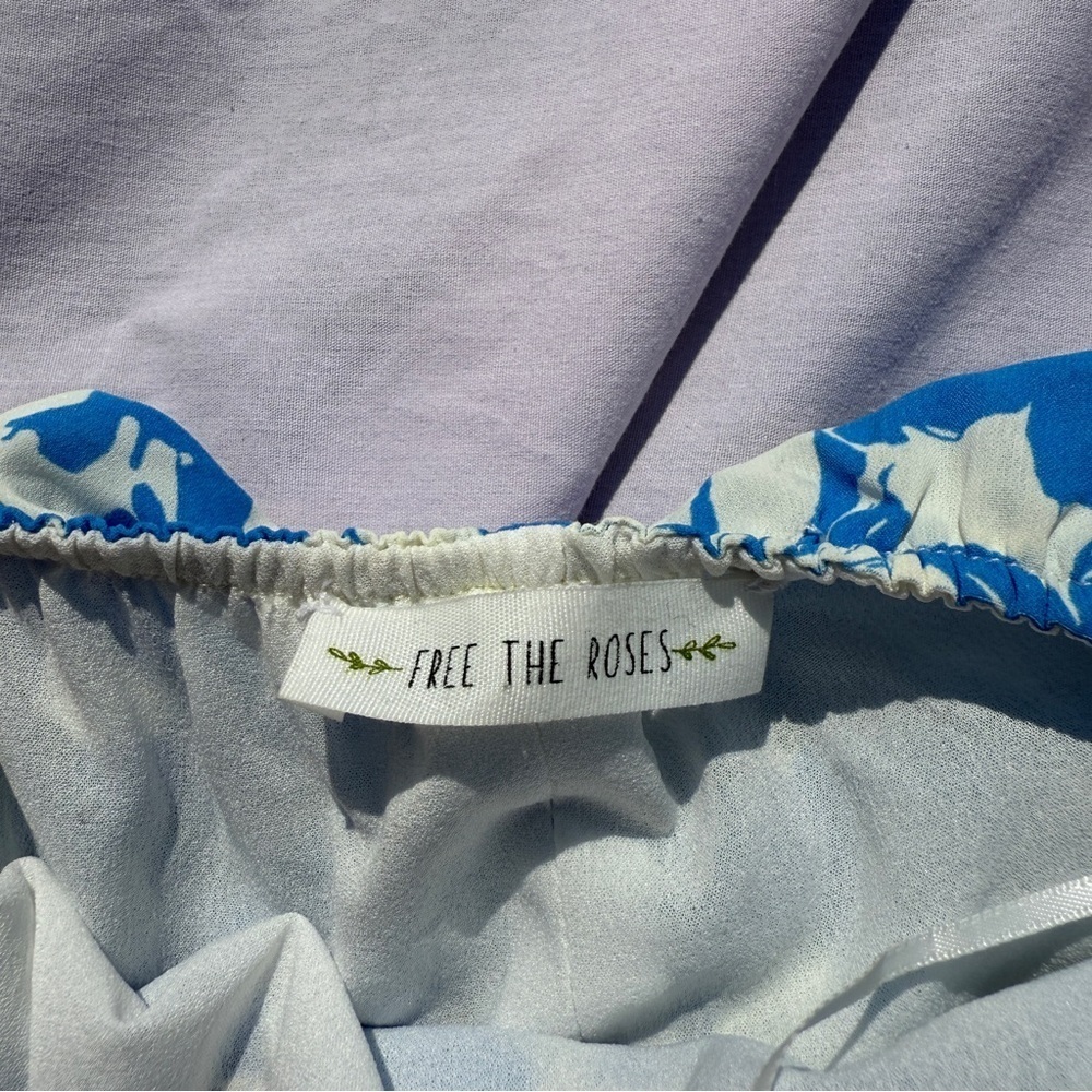 Free The Roses Blue & White Open-Back Maxi Dress - Picture 6 of 6